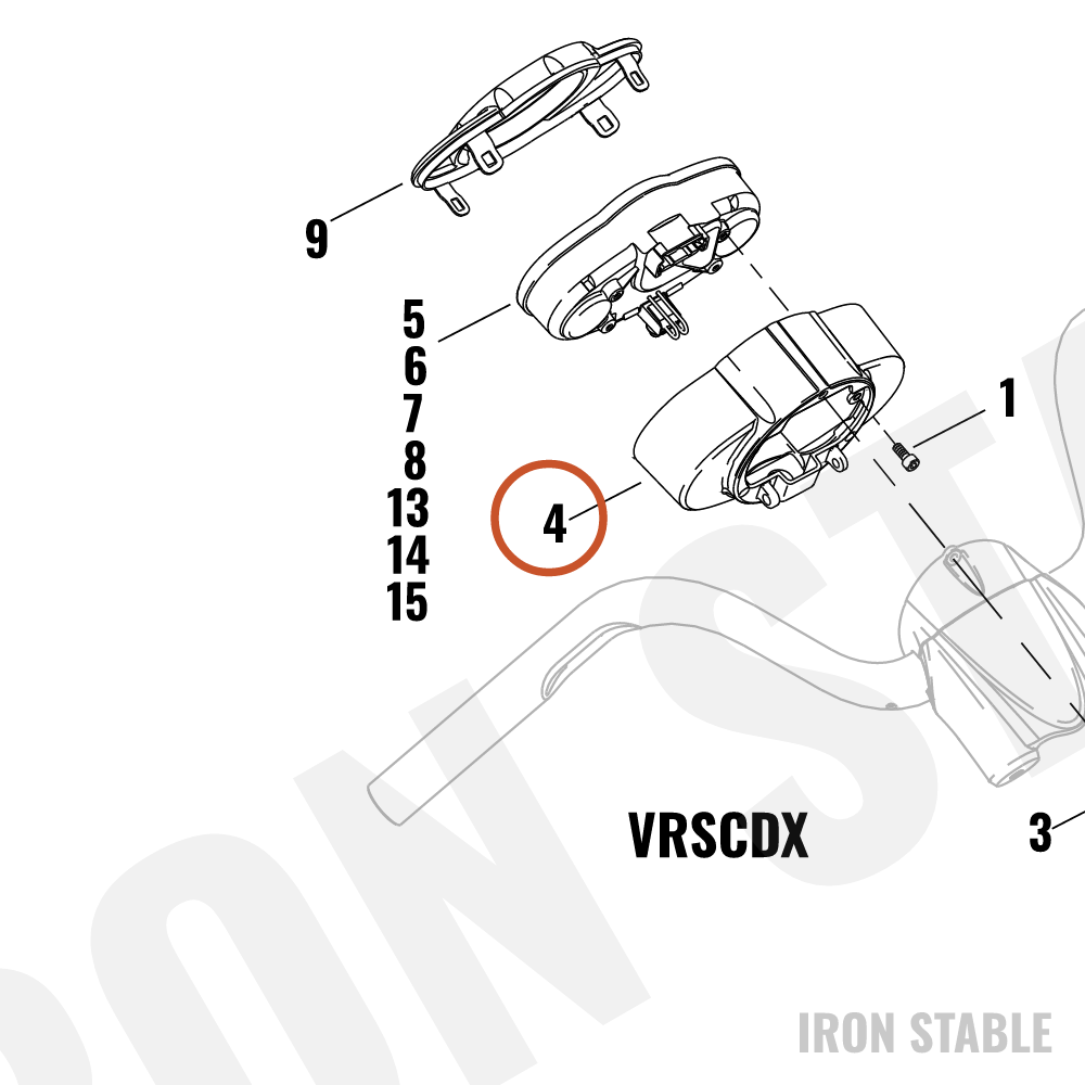 Harley-Davidson Instr Housing, Gloss Black