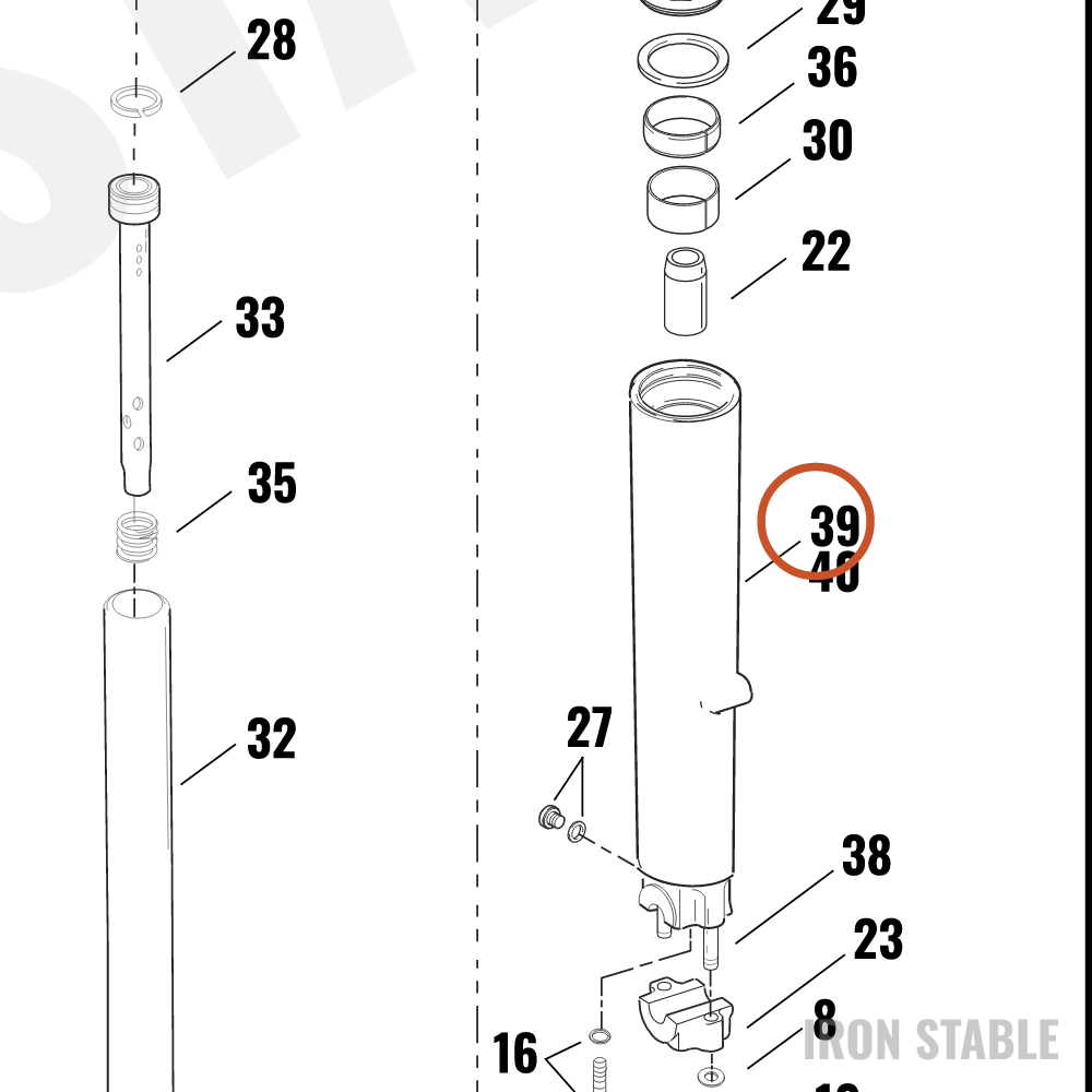 Harley-Davidson Fork Assembly, Rh