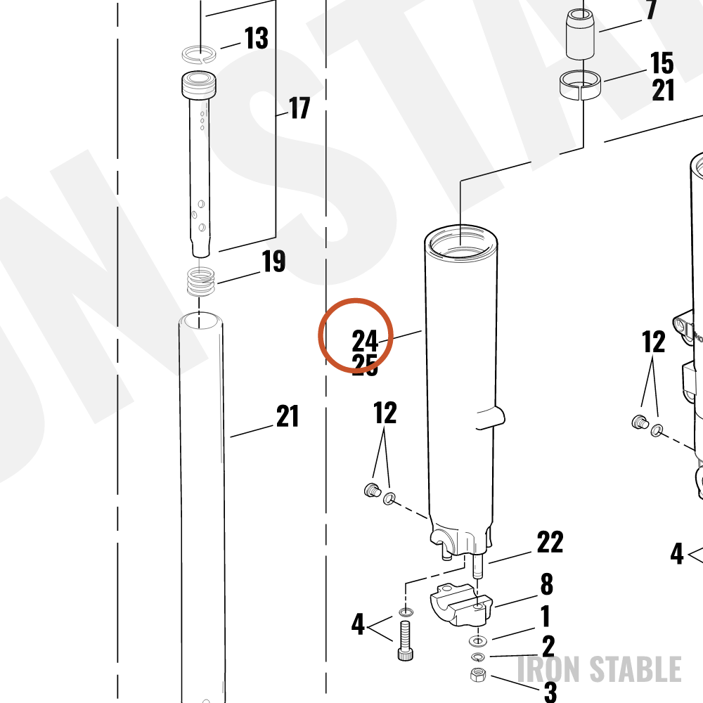 Harley-Davidson Fork Assembly, Rh