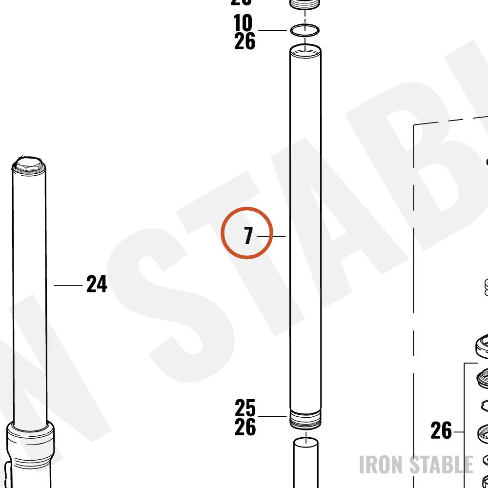 Harley-Davidson Fork Pipe, Comp