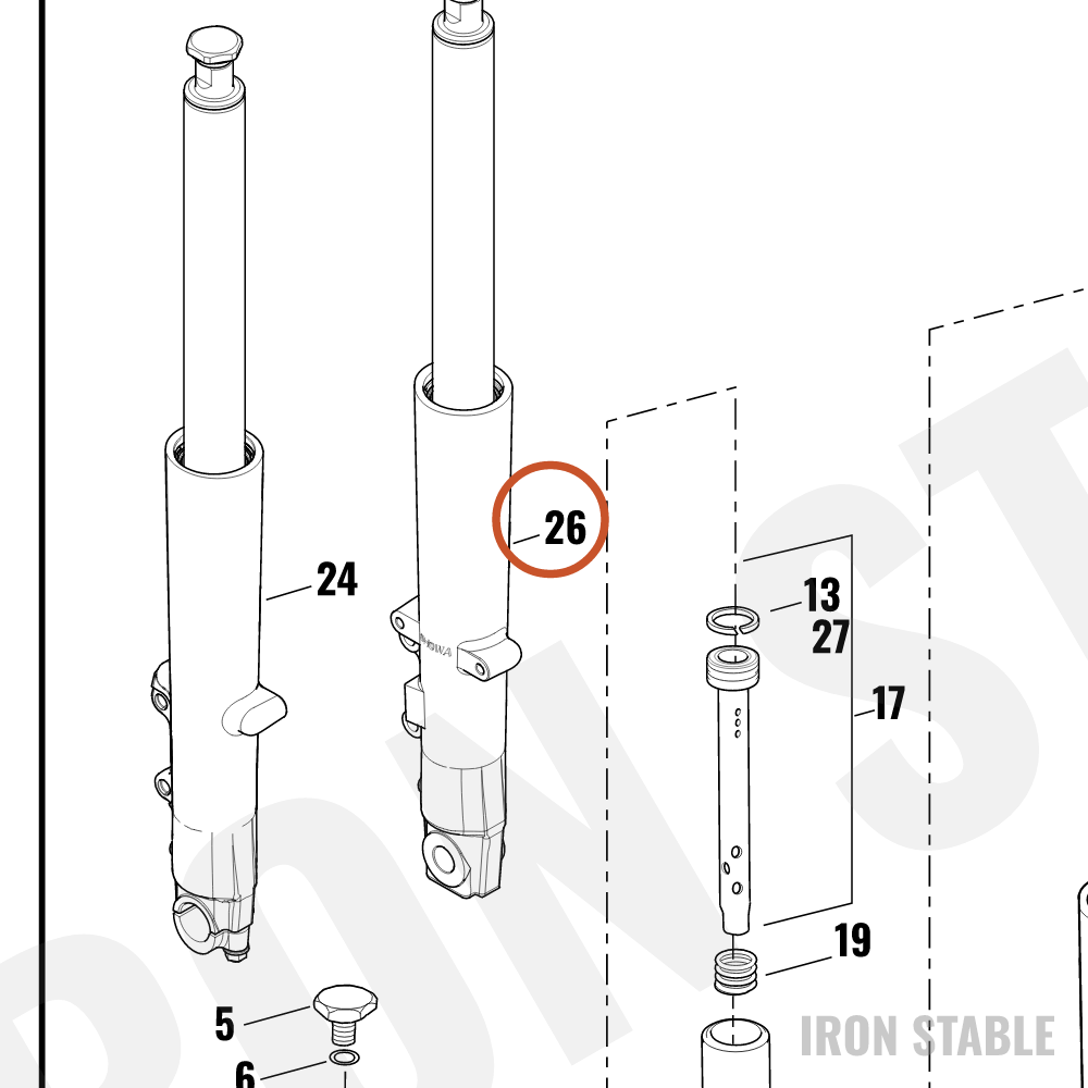 Harley-Davidson Fork Assembly, Lh