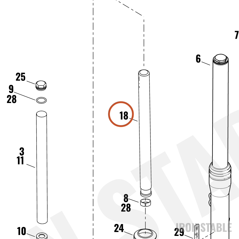 Harley-Davidson Fork Pipe Comp
