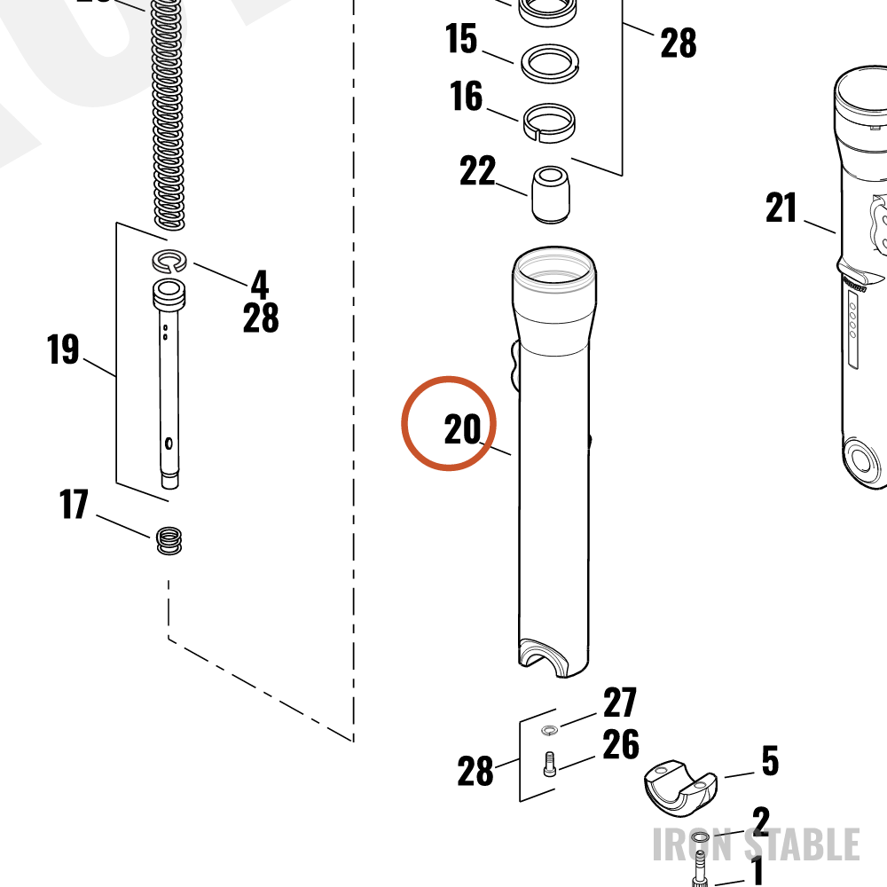 Harley-Davidson Slider, Rh/Front Fork