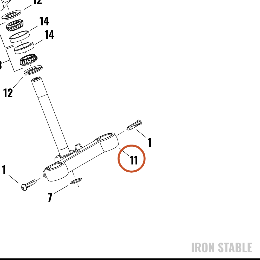 Harley-Davidson Triple Clamp Assembly, Lower/Black