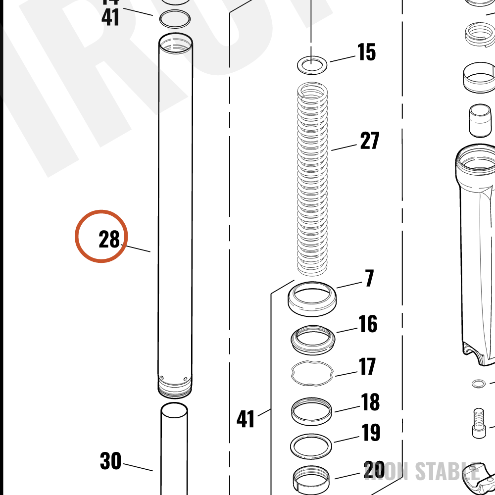 Harley-Davidson Tube, Front Stanchion