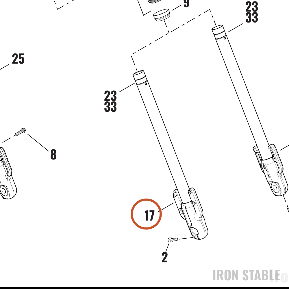 Harley-Davidson Fork Slider, Front, Rh, Black