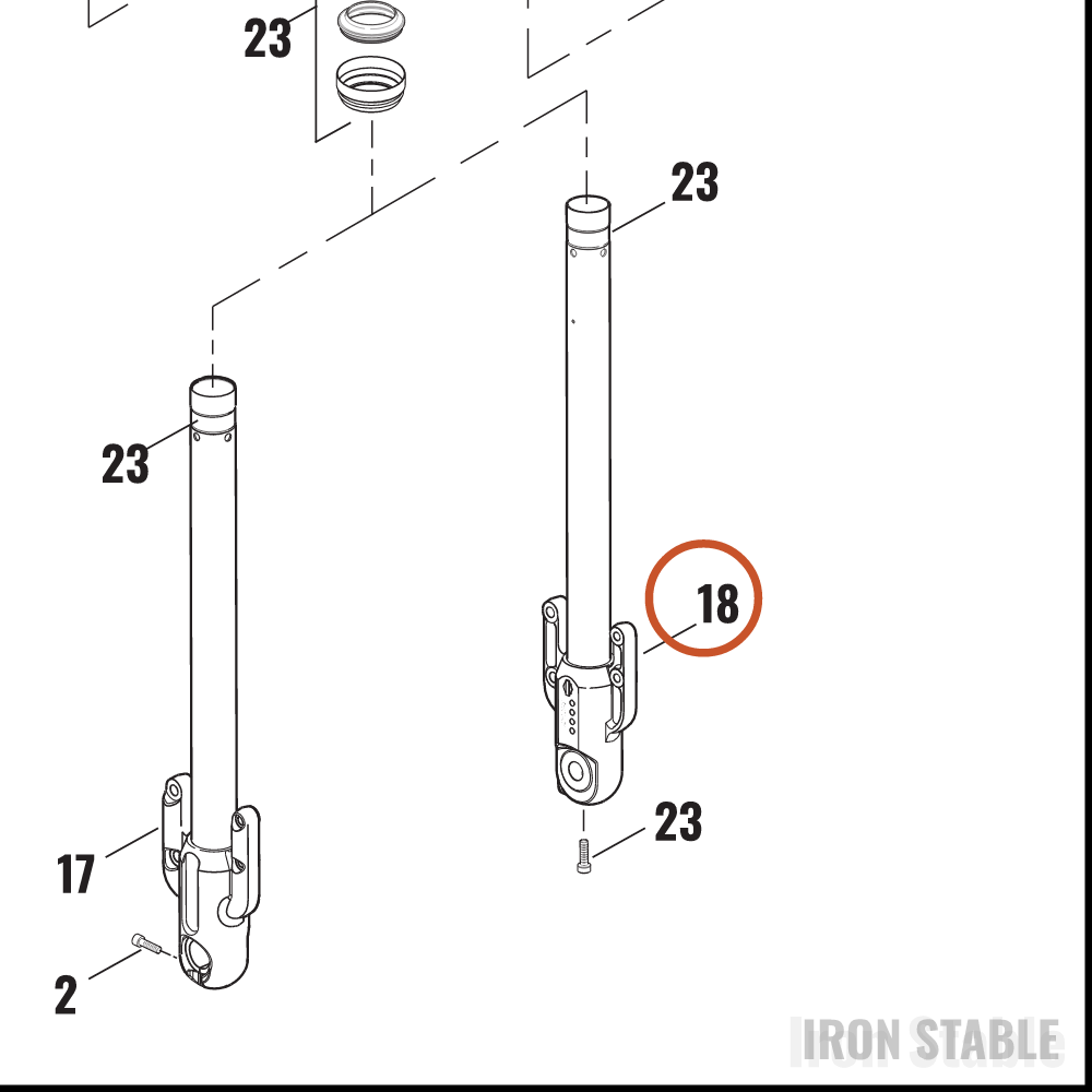 Harley-Davidson Fork Slider, Front, Lh, Black
