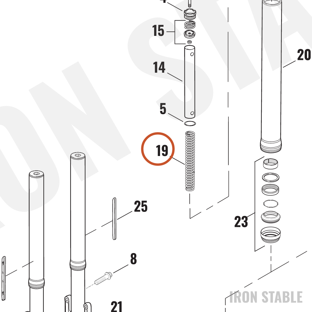 Harley-Davidson Spring, Fr Tlscp Fork, X