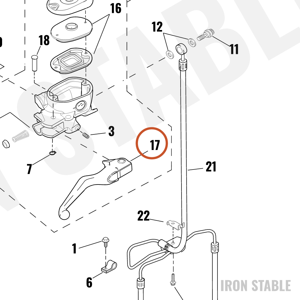 Harley-Davidson Brakelever, Front, Black
