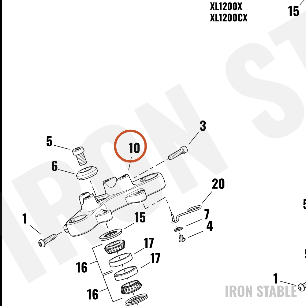 Harley-Davidson Clamp, Upr Tpl, X