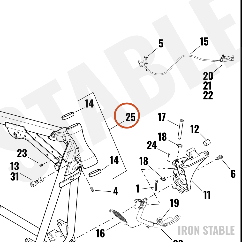 Harley-Davidson Frame, Kit, Pntd, 35d