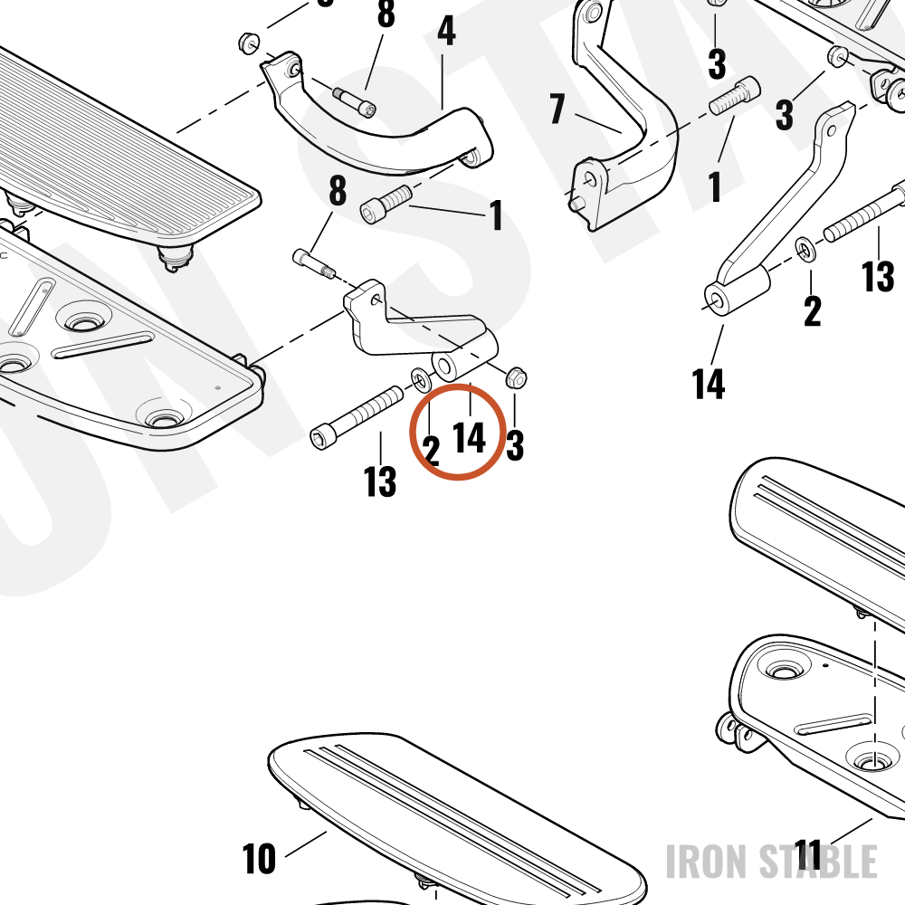Harley-Davidson Bracket, Chas Struct Mounting, Bracket, A