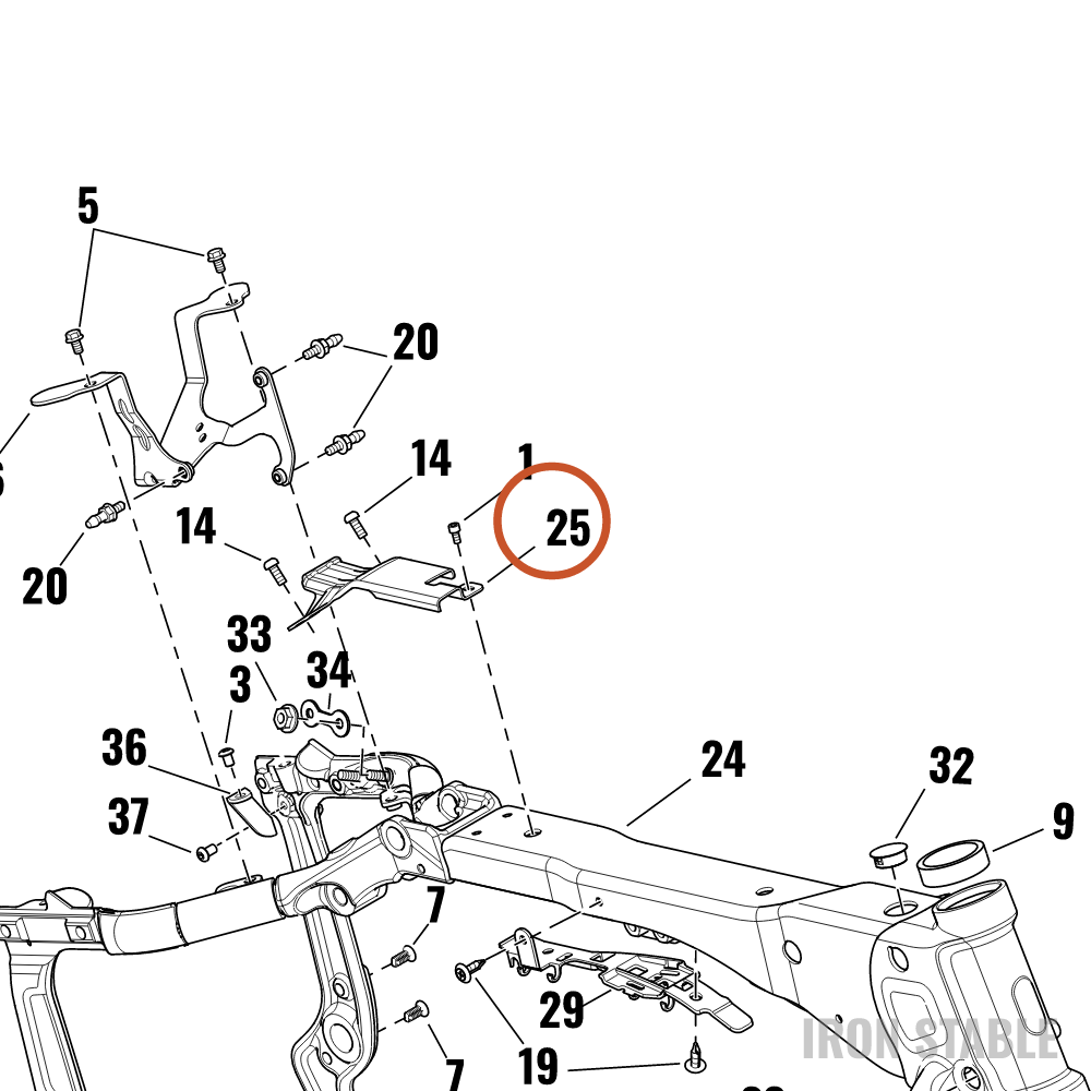 Harley-Davidson Cover, Frm, Brake Line, Denim Blk