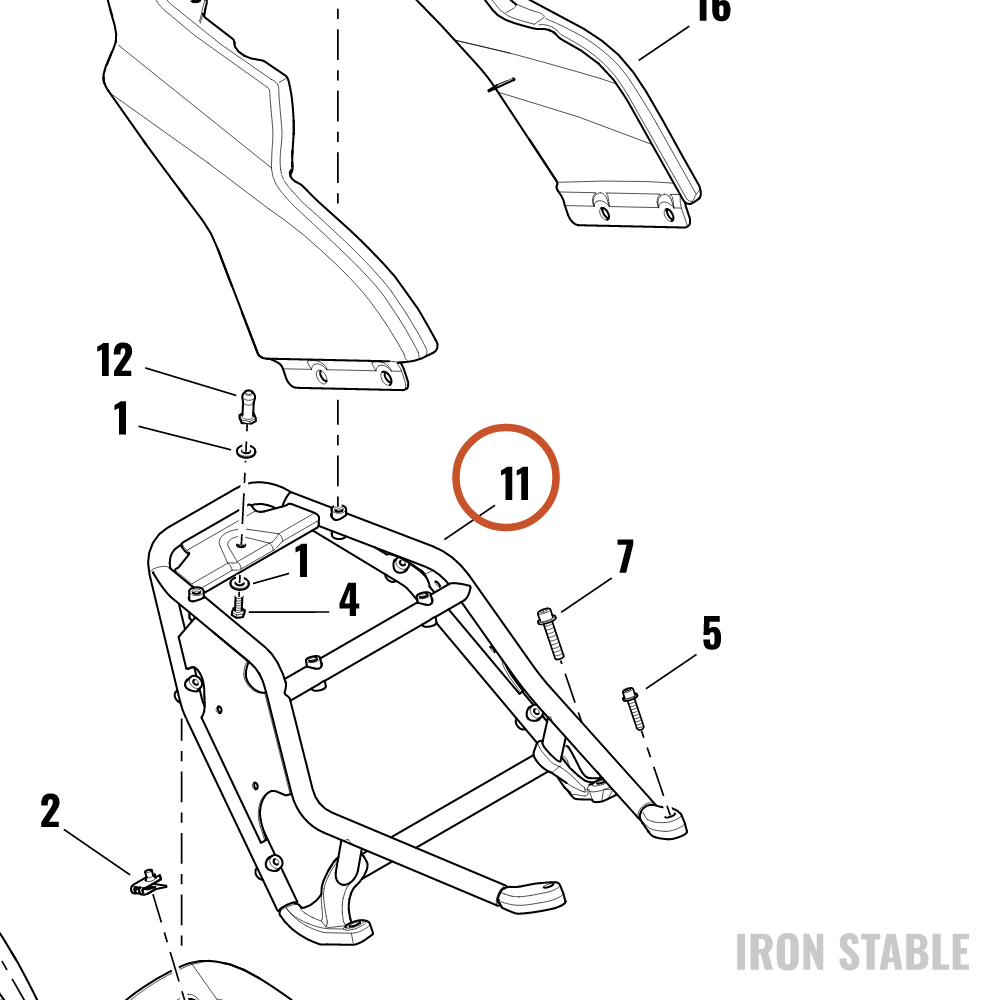 Harley-Davidson Struct Tailsect, Bracket, Sprt, Rr
