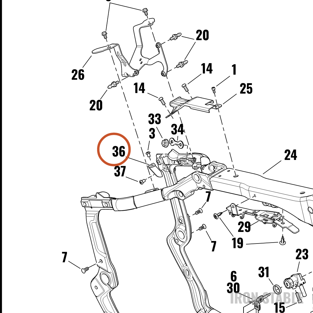 Harley-Davidson Frame Sub-Component, Bracket, Lh, Bcm Ca
