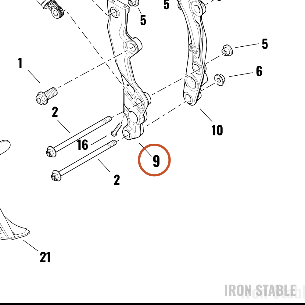Harley-Davidson Bracket, Chas Struct Mounting, Mid, Rh