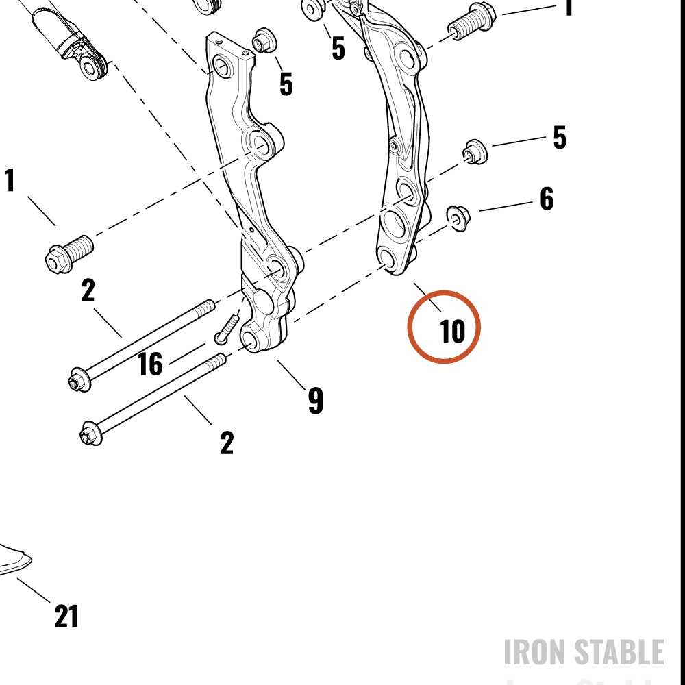 Harley-Davidson Bracket, Chas Struct Mounting, Mid, Lh