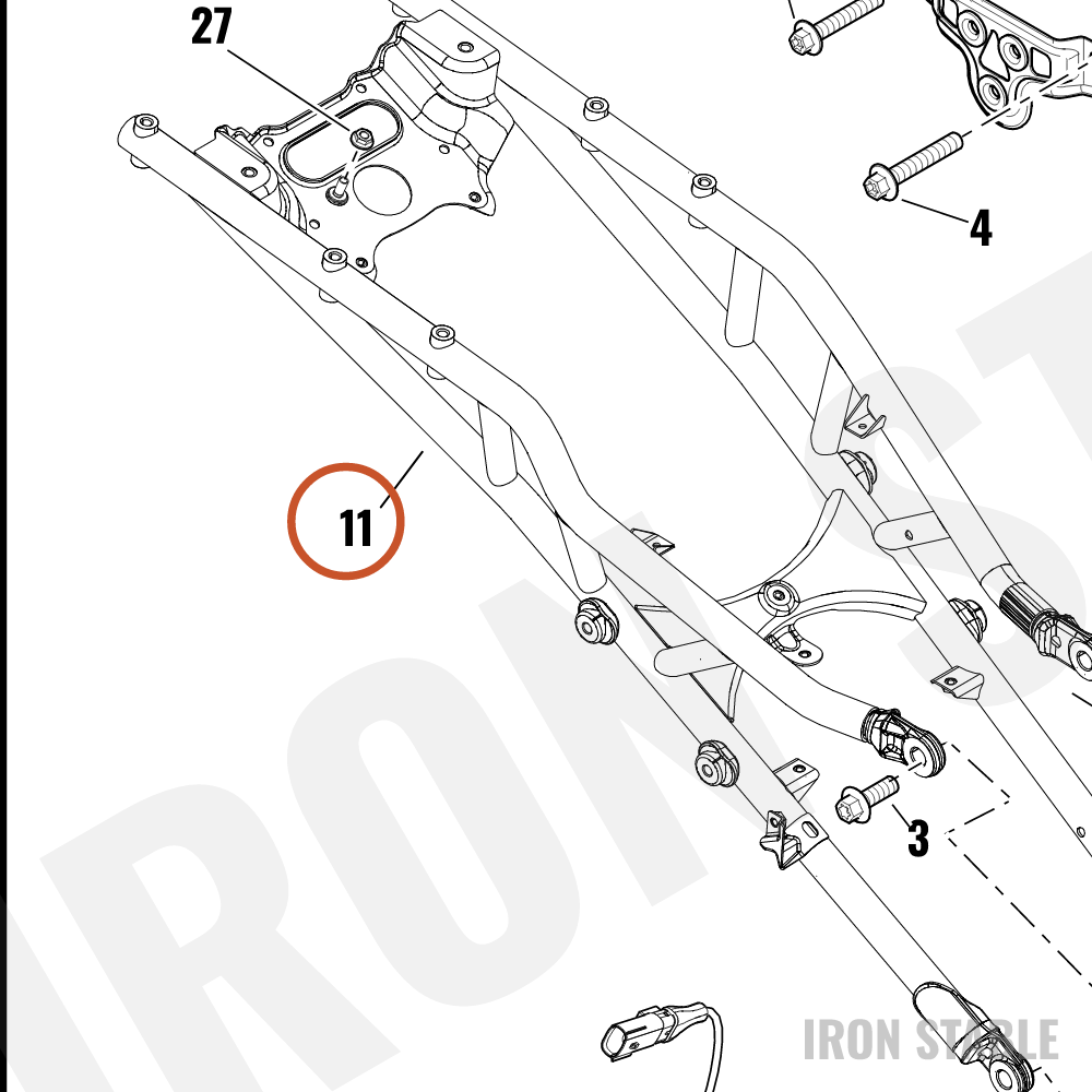 Harley-Davidson Struct Tailsect, Weldment, Pntd