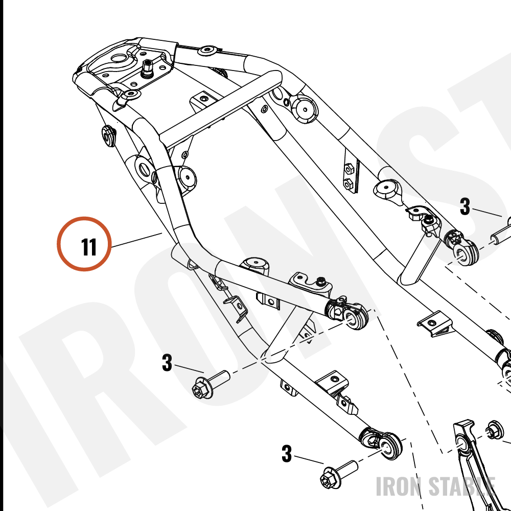 Harley-Davidson Struct Tailsect, Weldment, Pntd