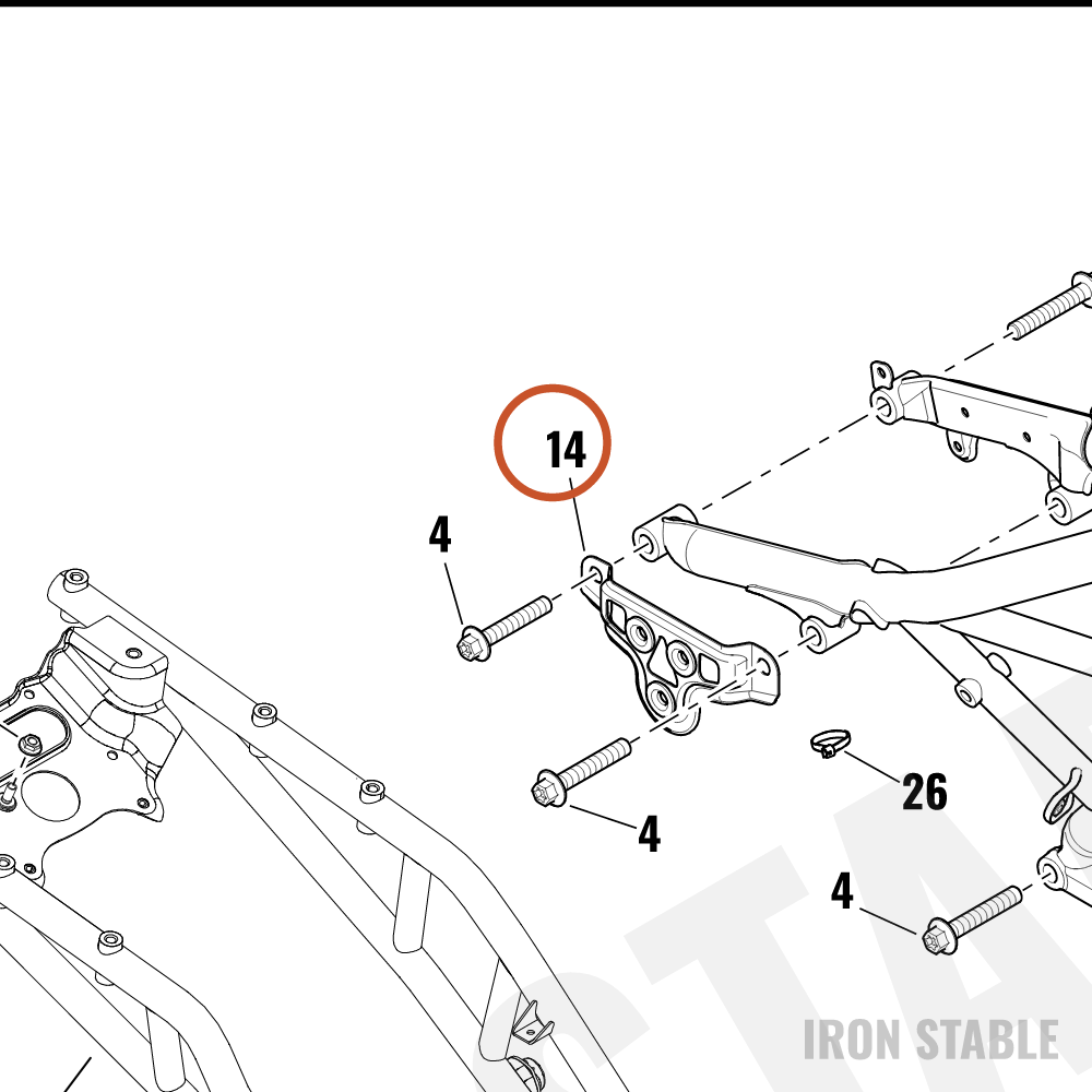 Harley-Davidson Frame Sub-Component, V Cover, Bracket,