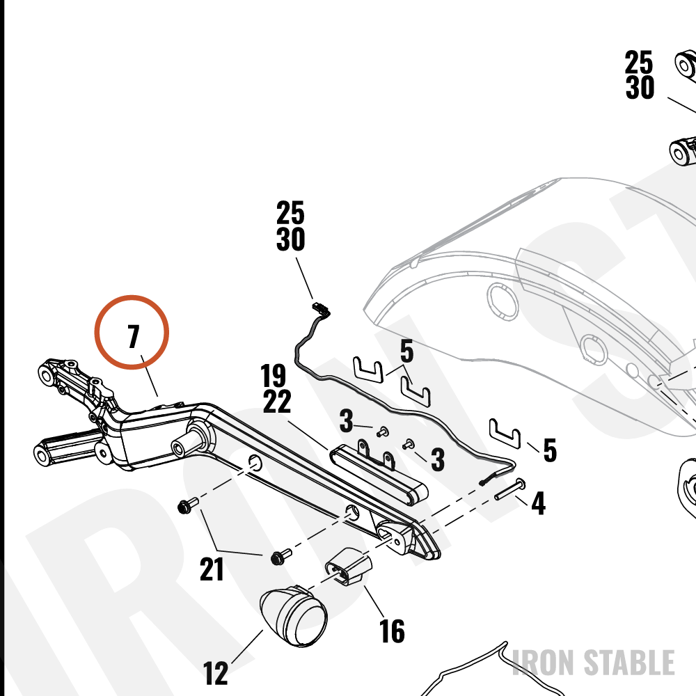 Harley-Davidson Struct Tailsect, Pntd, Lh