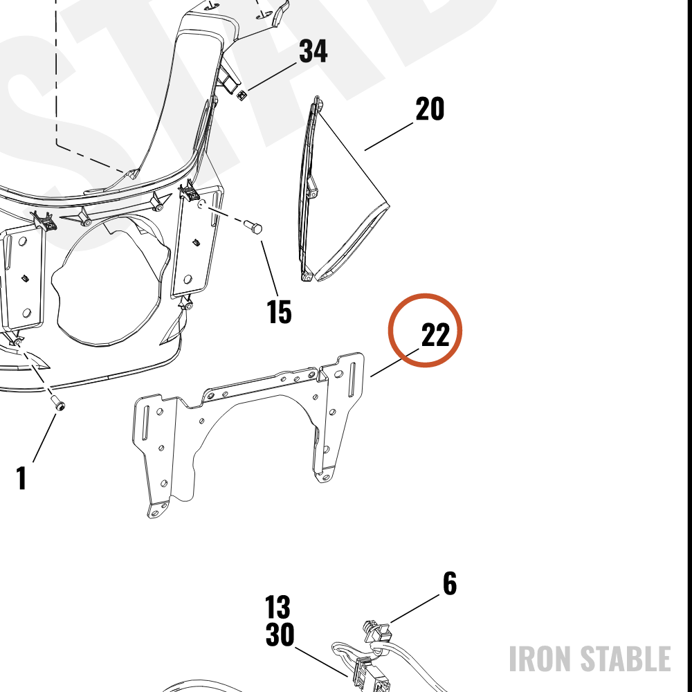 Harley-Davidson Bracket, Fr Fair Sprt, Intr