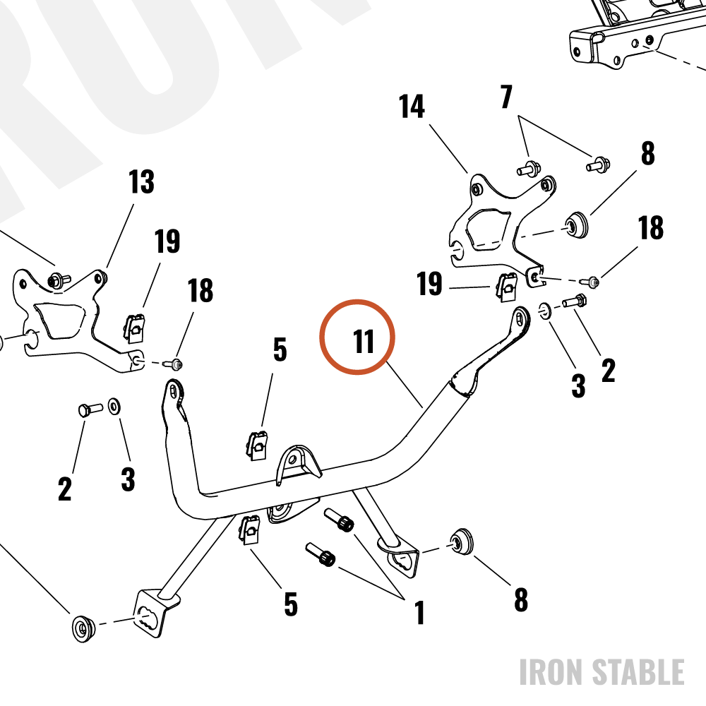 Harley-Davidson Bracket, Lower Fair Sprt, Assembly, B