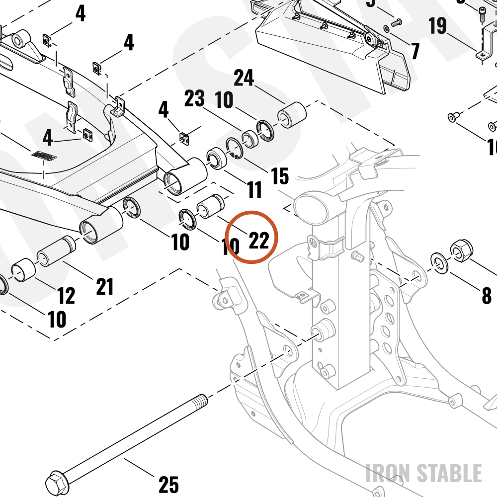 Harley-Davidson Spacer, Pivot, Left, Inner