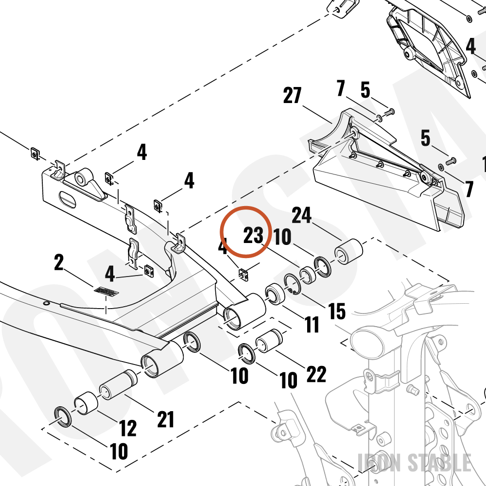 Harley-Davidson Spacer, Pivot, Left, Outer