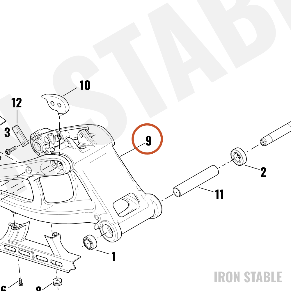 Harley-Davidson Swgarm Assembly Sub-Component, W/ Brgs