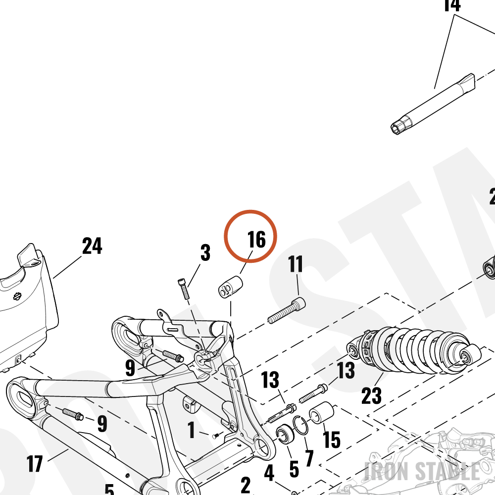 Harley-Davidson Swingarm, Belt Slot Spacer