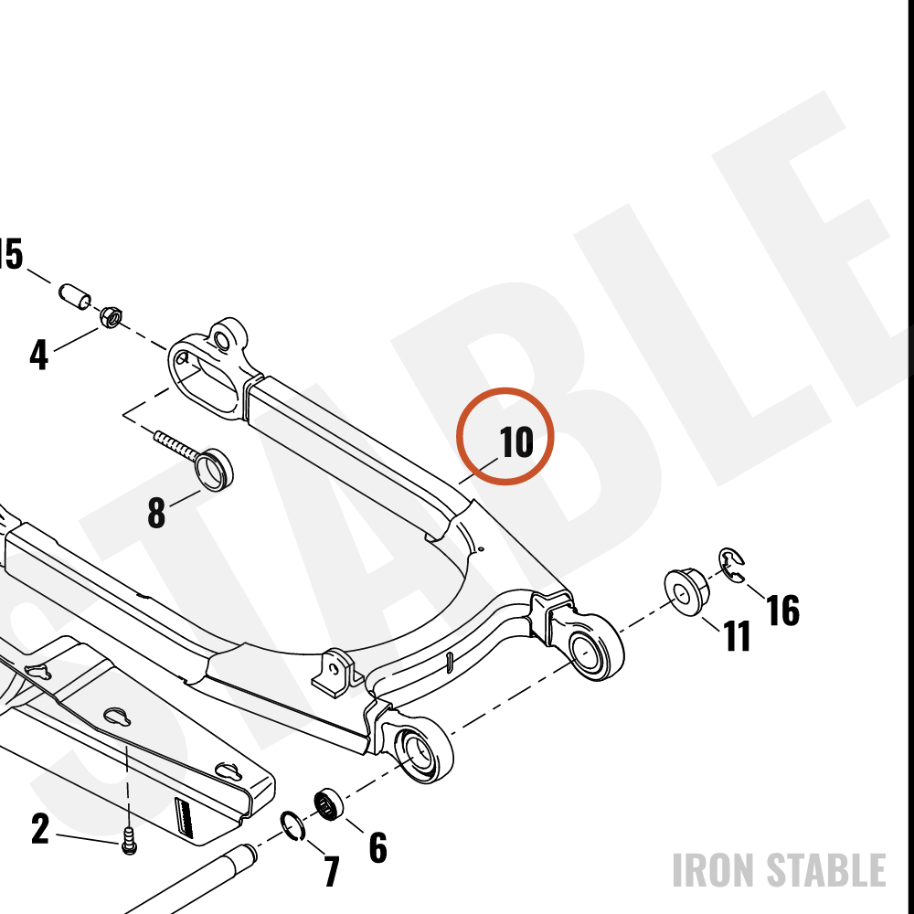 Harley-Davidson Swingarm, Assembly, Pntd, W/Brgs