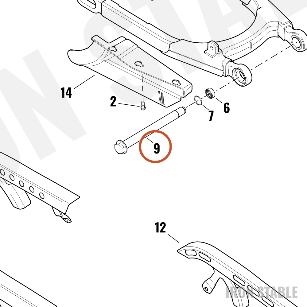 Harley-Davidson Pivot Bolt, Swingarm