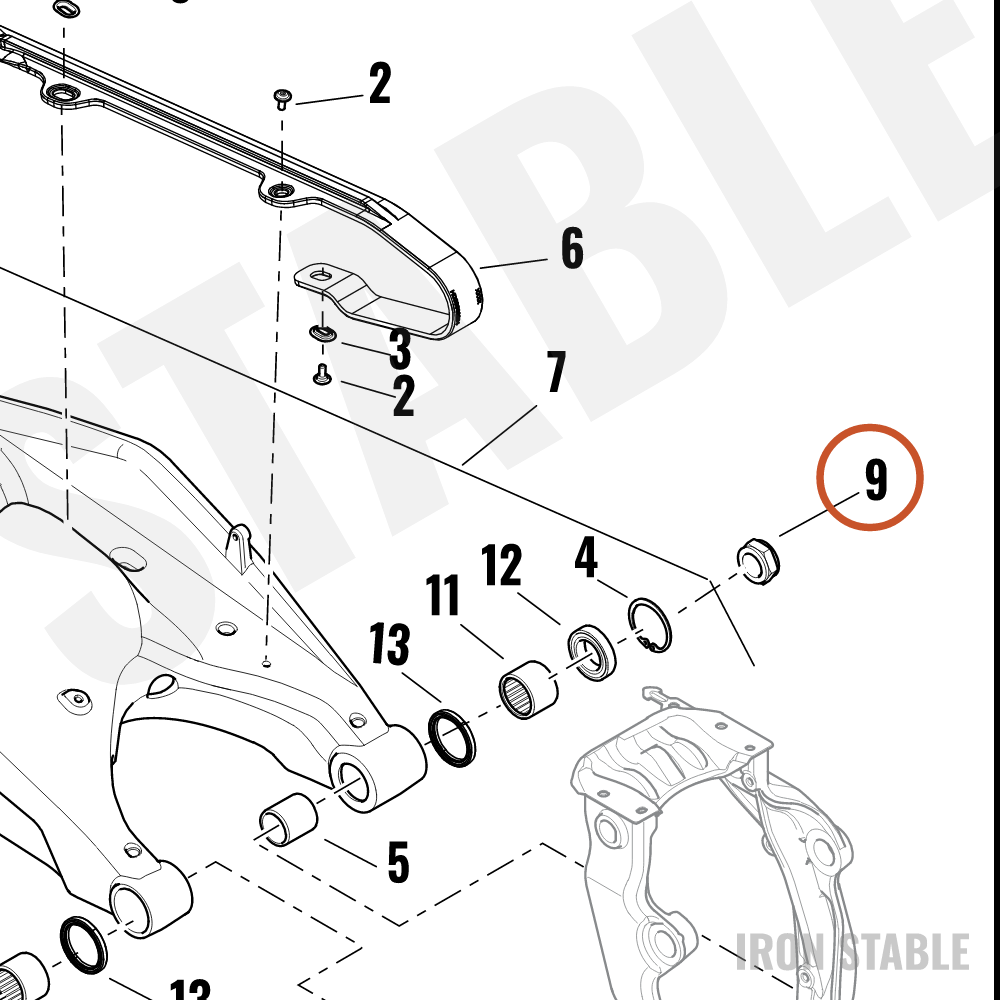 Harley-Davidson Shaft, Swgarm Pvt, Nut