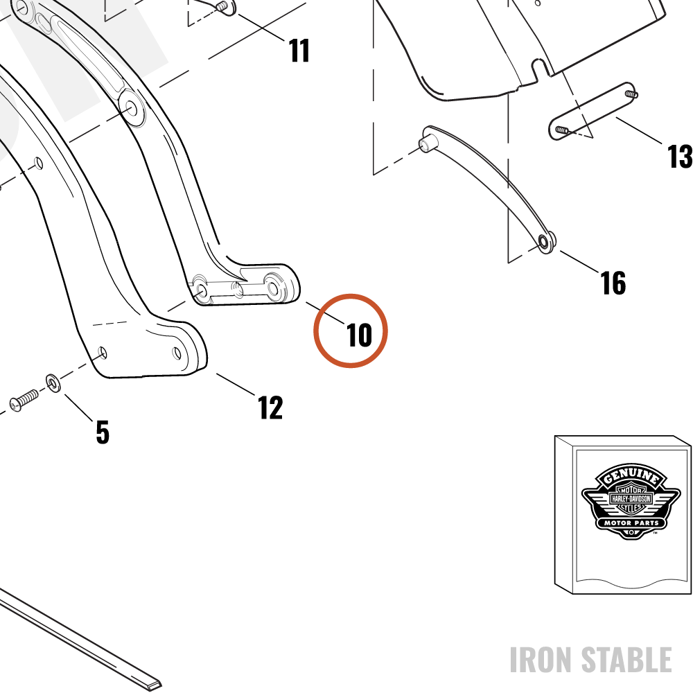 Harley-Davidson Support, Lh/Fndr, Smth/Wide