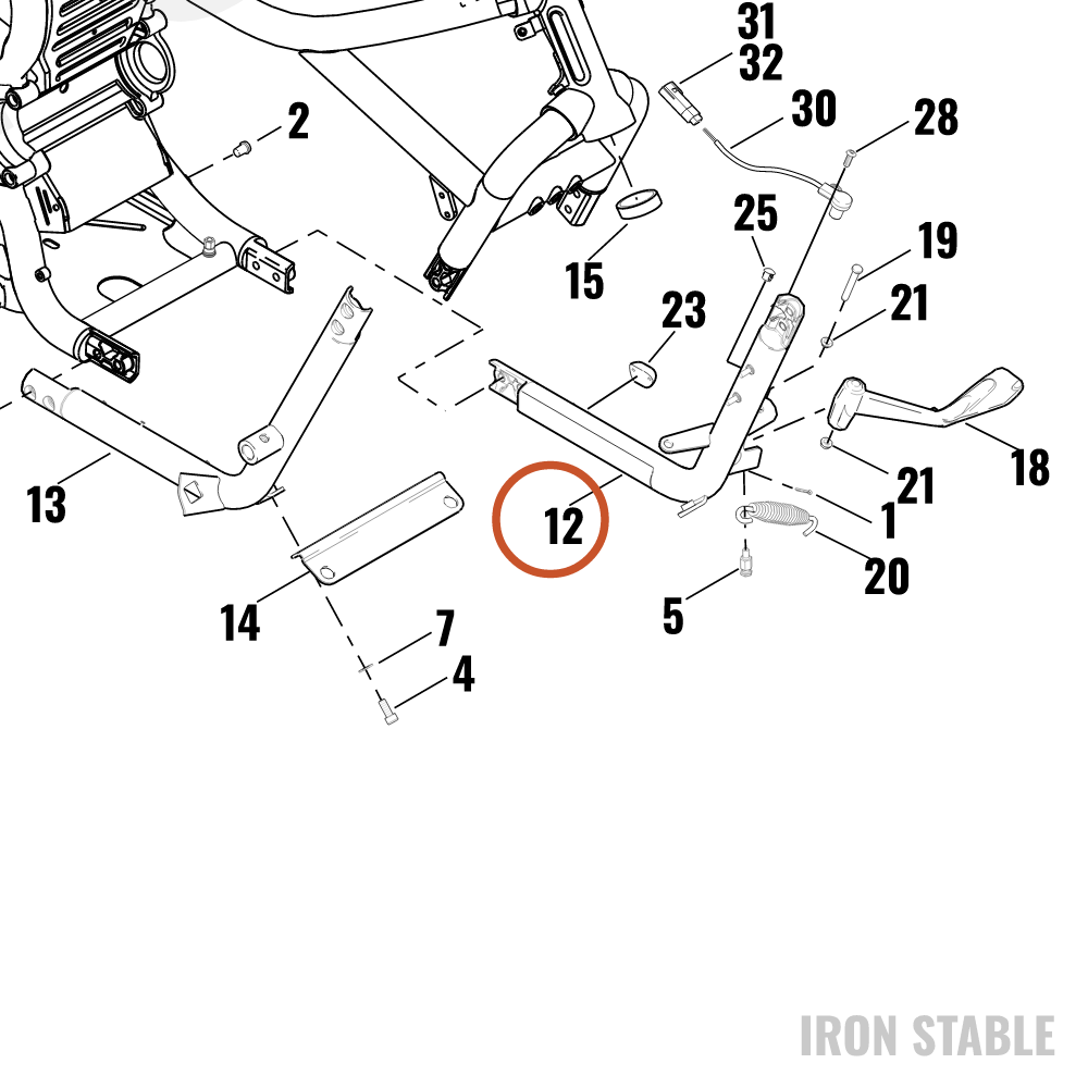 Harley-Davidson Leg Assembly, Lh-Lower, Pntd Blk