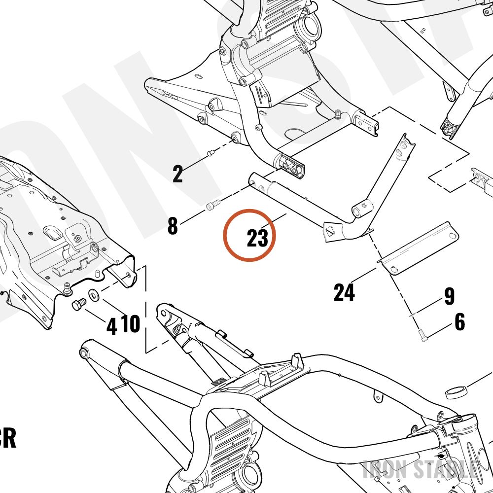 Harley-Davidson Weldment, Rh, Lower Frame/Pntd