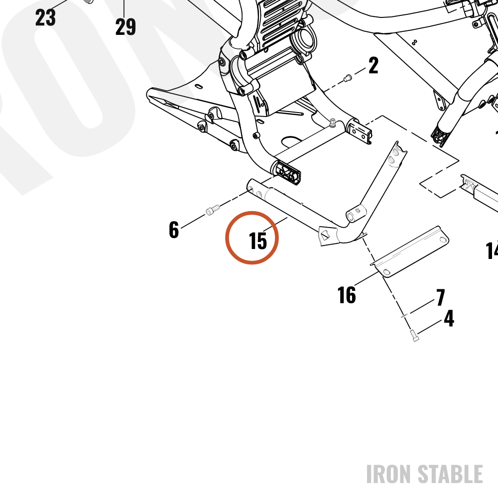 Harley-Davidson Weldment, Rh, Lower Frame/Pntd
