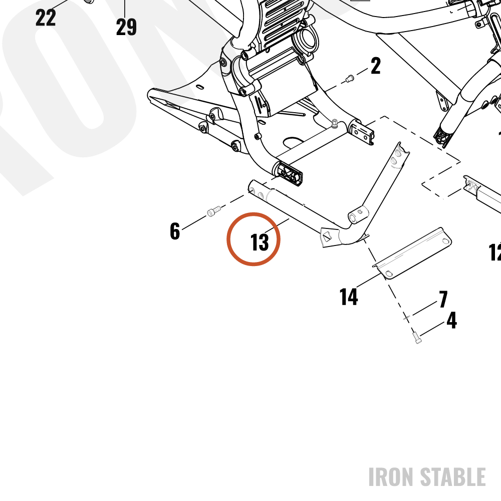 Harley-Davidson Leg Assembly, Rh-Lower, Pntd Blk
