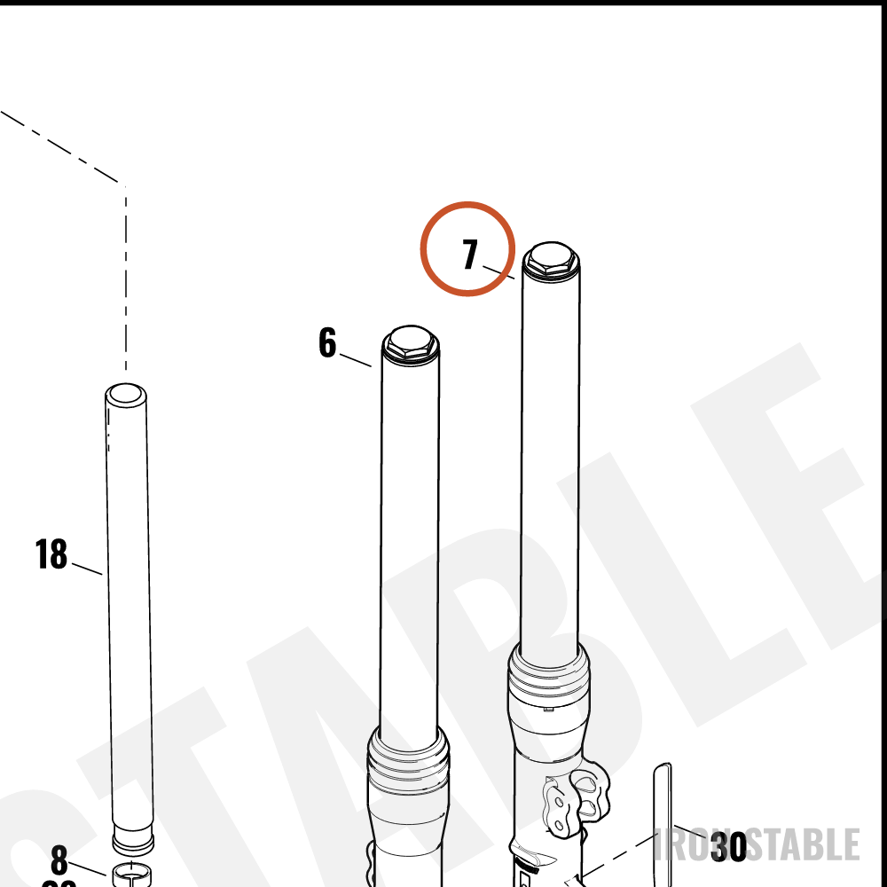 Harley-Davidson Fork Assembly, Lh/Front