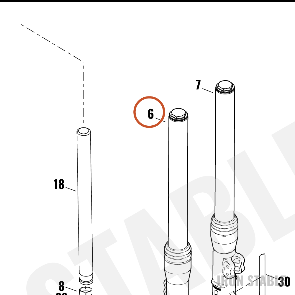Harley-Davidson Fork Assembly, Std, Rh, Polish, Gblk, 49