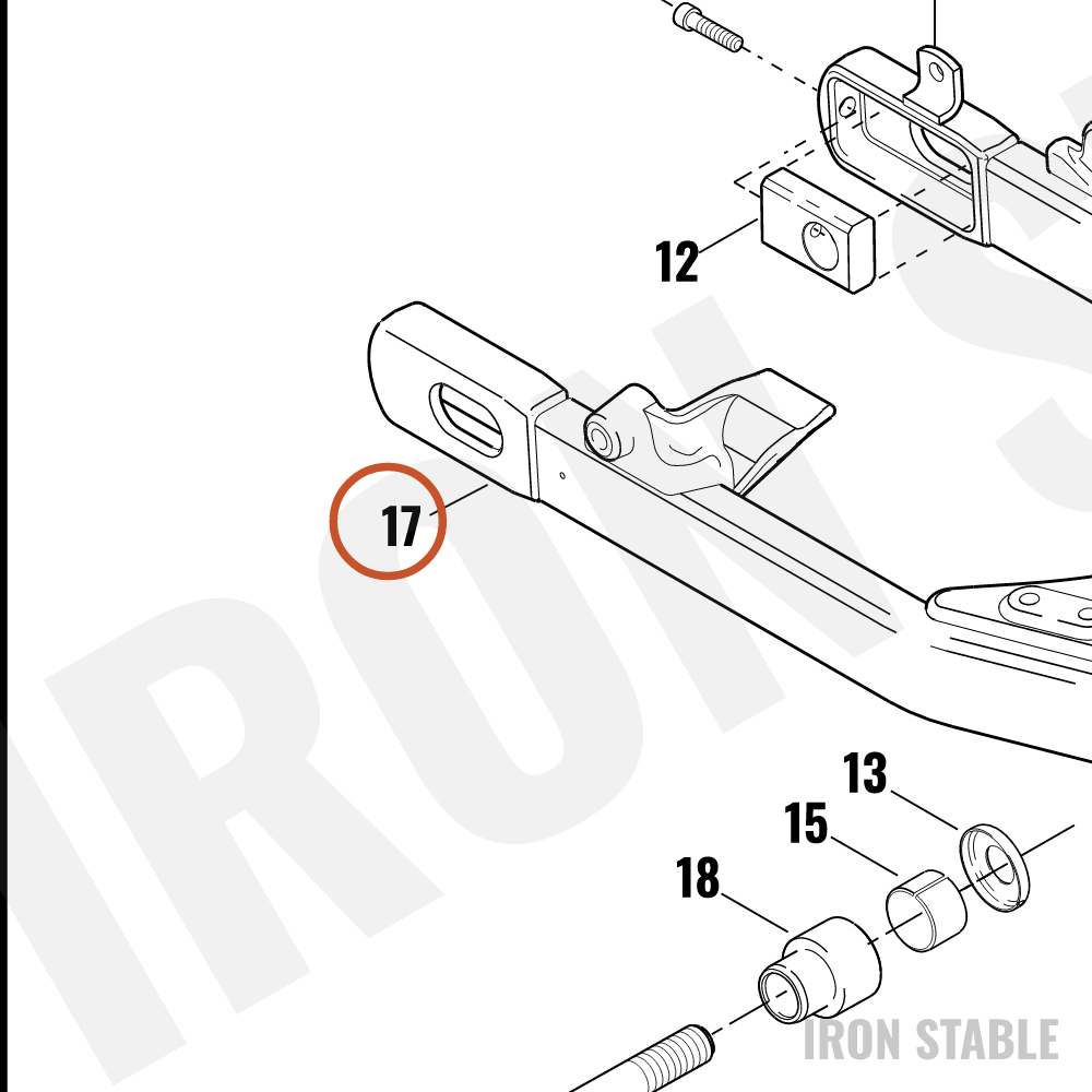 Harley-Davidson Swingarm Assembly, Scarlet Red Prl, 