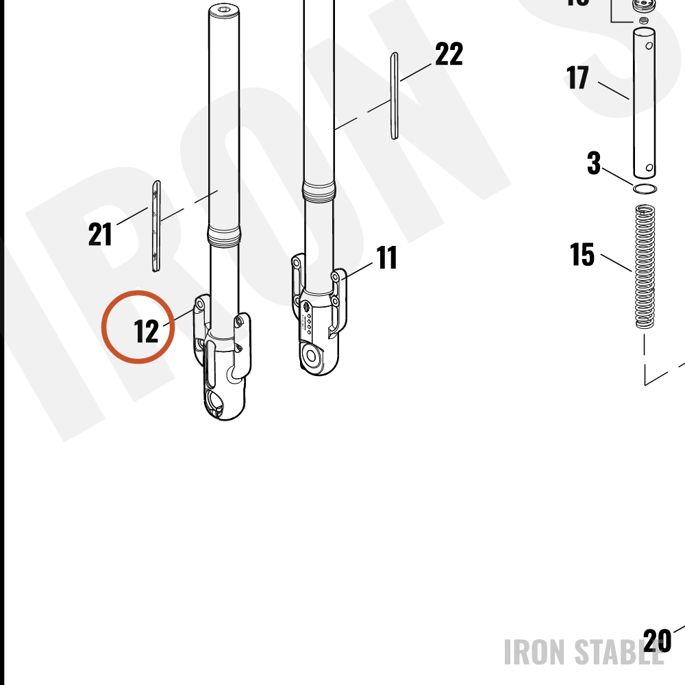 Harley-Davidson Fork Assembly, Rh/Front