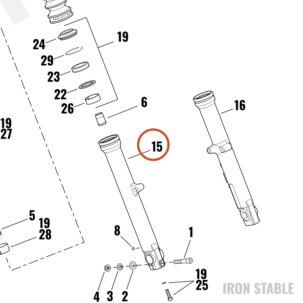 Harley-Davidson Slider Assembly, Rh