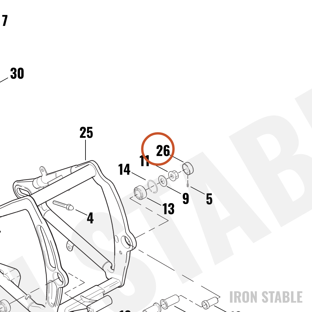Harley-Davidson Cover, Rh, Pivot Shaft/Chrome