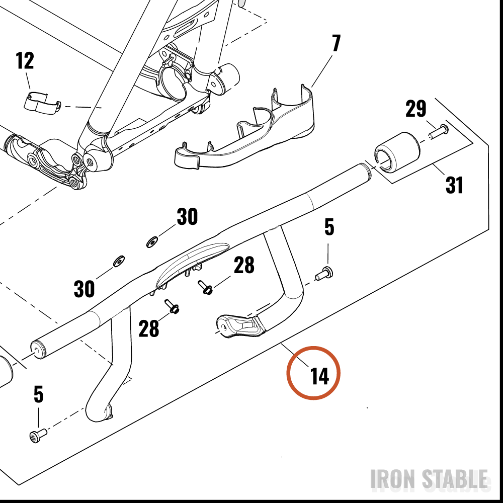 Harley-Davidson Kit, Engn/Frm Gd, Stick, Black