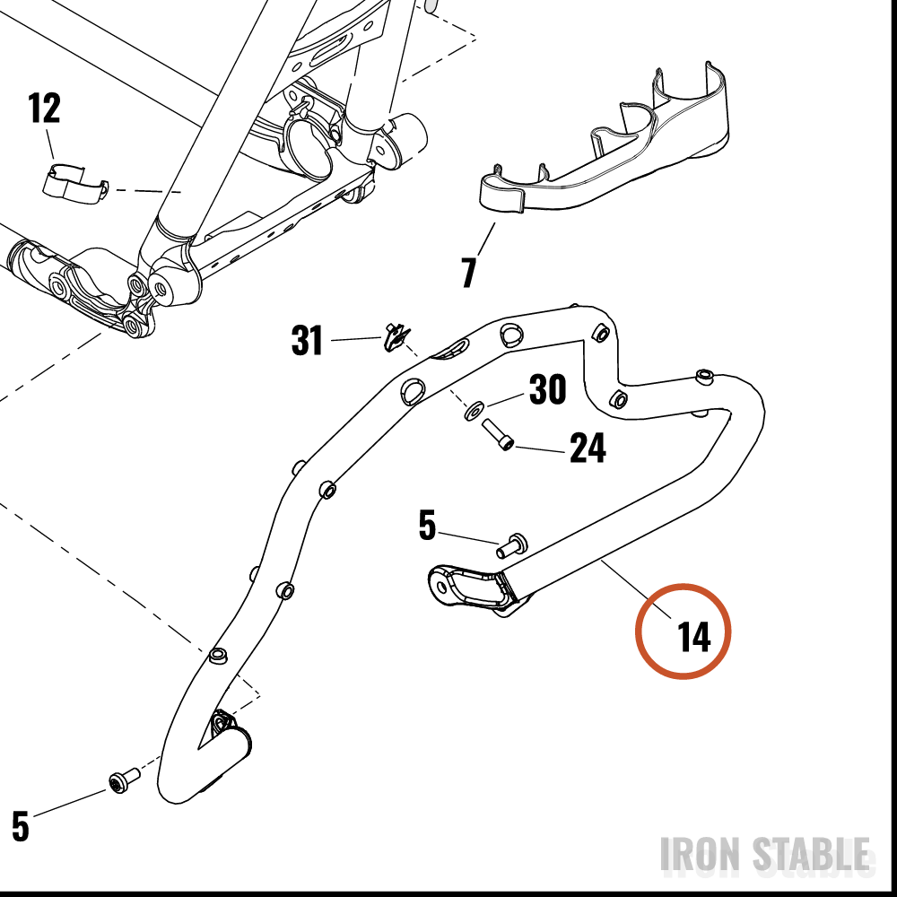 Harley-Davidson Guard, Engn, Weldment, Chrome