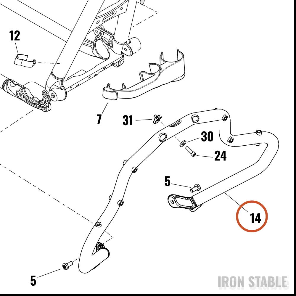 Harley-Davidson Guard, Engn, Weldment, Black