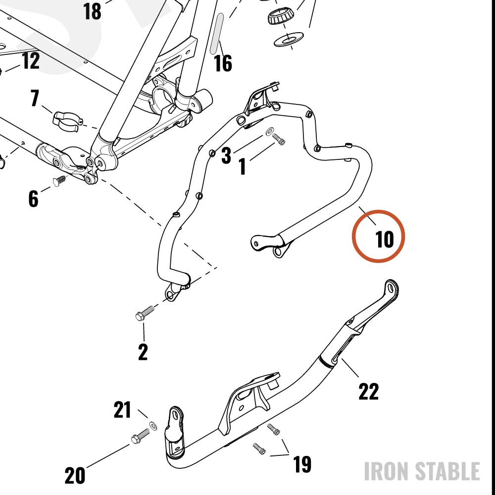 Harley-Davidson Guard, Engn, Weldment, Black