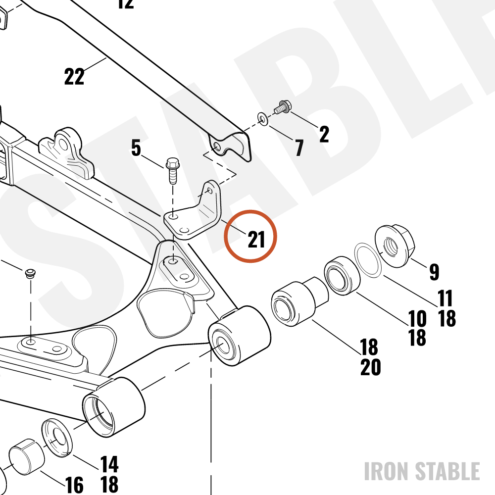 Harley-Davidson Mounting Bracket, Beltguard/Black
